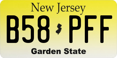 NJ license plate B58PFF