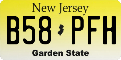 NJ license plate B58PFH
