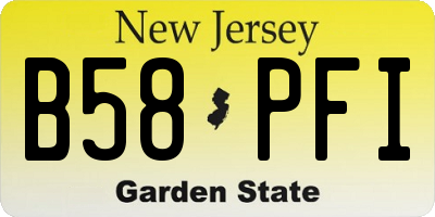NJ license plate B58PFI