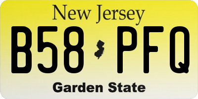 NJ license plate B58PFQ