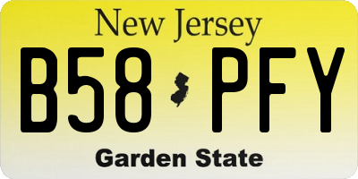 NJ license plate B58PFY