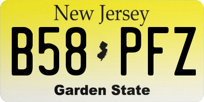 NJ license plate B58PFZ