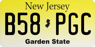 NJ license plate B58PGC