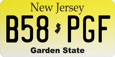 NJ license plate B58PGF