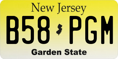 NJ license plate B58PGM