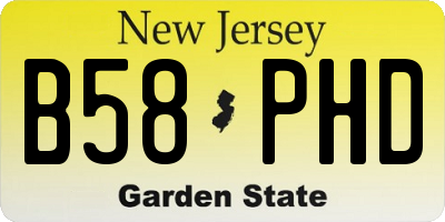 NJ license plate B58PHD