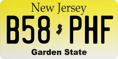 NJ license plate B58PHF