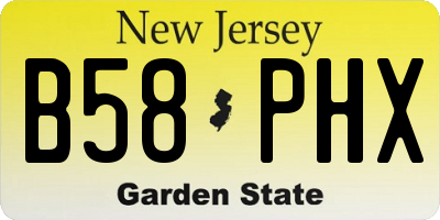 NJ license plate B58PHX