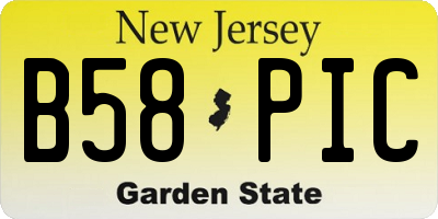 NJ license plate B58PIC