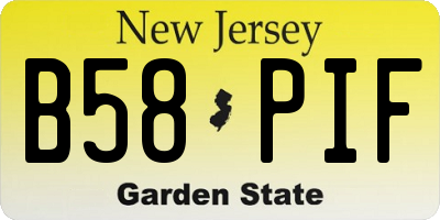 NJ license plate B58PIF