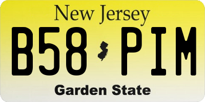 NJ license plate B58PIM