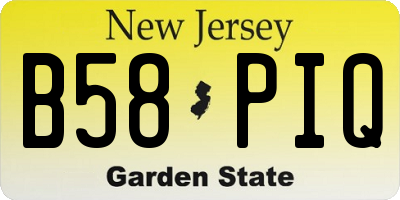 NJ license plate B58PIQ