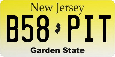 NJ license plate B58PIT