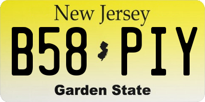 NJ license plate B58PIY