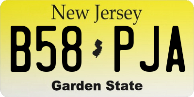 NJ license plate B58PJA