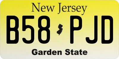 NJ license plate B58PJD