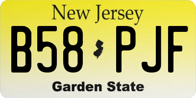 NJ license plate B58PJF
