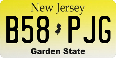 NJ license plate B58PJG