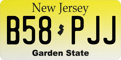 NJ license plate B58PJJ