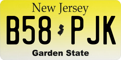 NJ license plate B58PJK