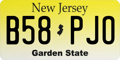 NJ license plate B58PJO