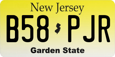 NJ license plate B58PJR