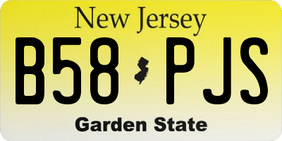 NJ license plate B58PJS