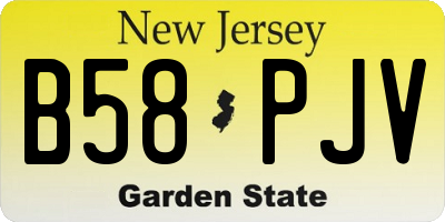 NJ license plate B58PJV