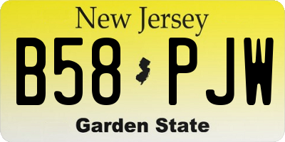 NJ license plate B58PJW