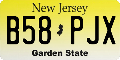 NJ license plate B58PJX