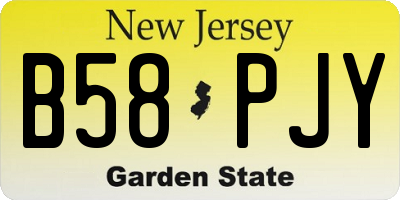 NJ license plate B58PJY