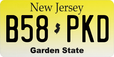 NJ license plate B58PKD
