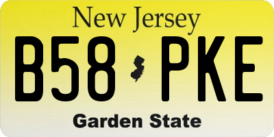 NJ license plate B58PKE