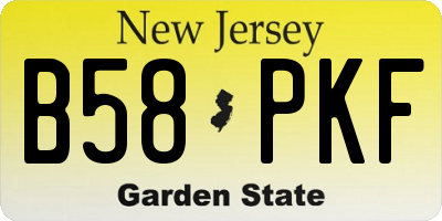 NJ license plate B58PKF