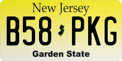 NJ license plate B58PKG