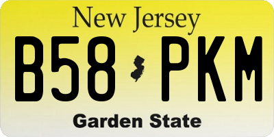 NJ license plate B58PKM