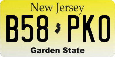 NJ license plate B58PKO