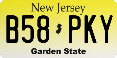 NJ license plate B58PKY
