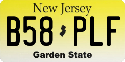 NJ license plate B58PLF