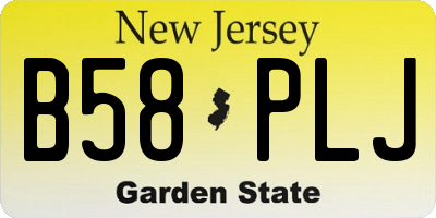 NJ license plate B58PLJ