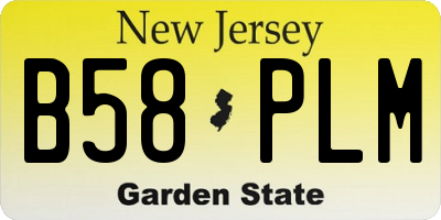 NJ license plate B58PLM