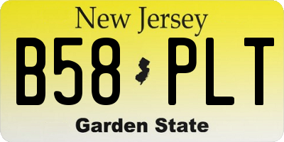 NJ license plate B58PLT