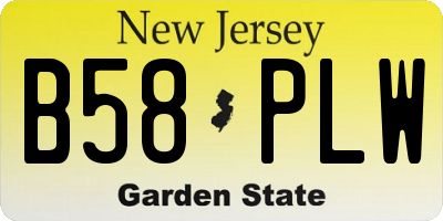 NJ license plate B58PLW