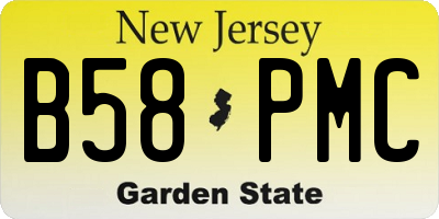 NJ license plate B58PMC