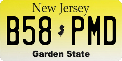 NJ license plate B58PMD