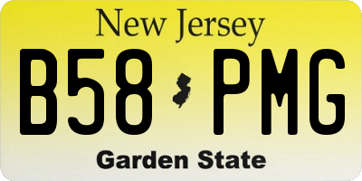 NJ license plate B58PMG