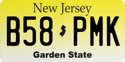 NJ license plate B58PMK
