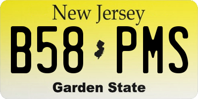 NJ license plate B58PMS