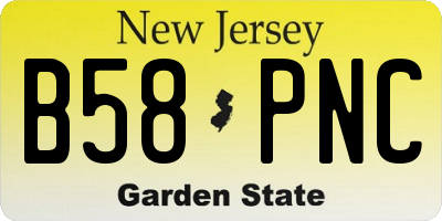 NJ license plate B58PNC