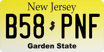 NJ license plate B58PNF